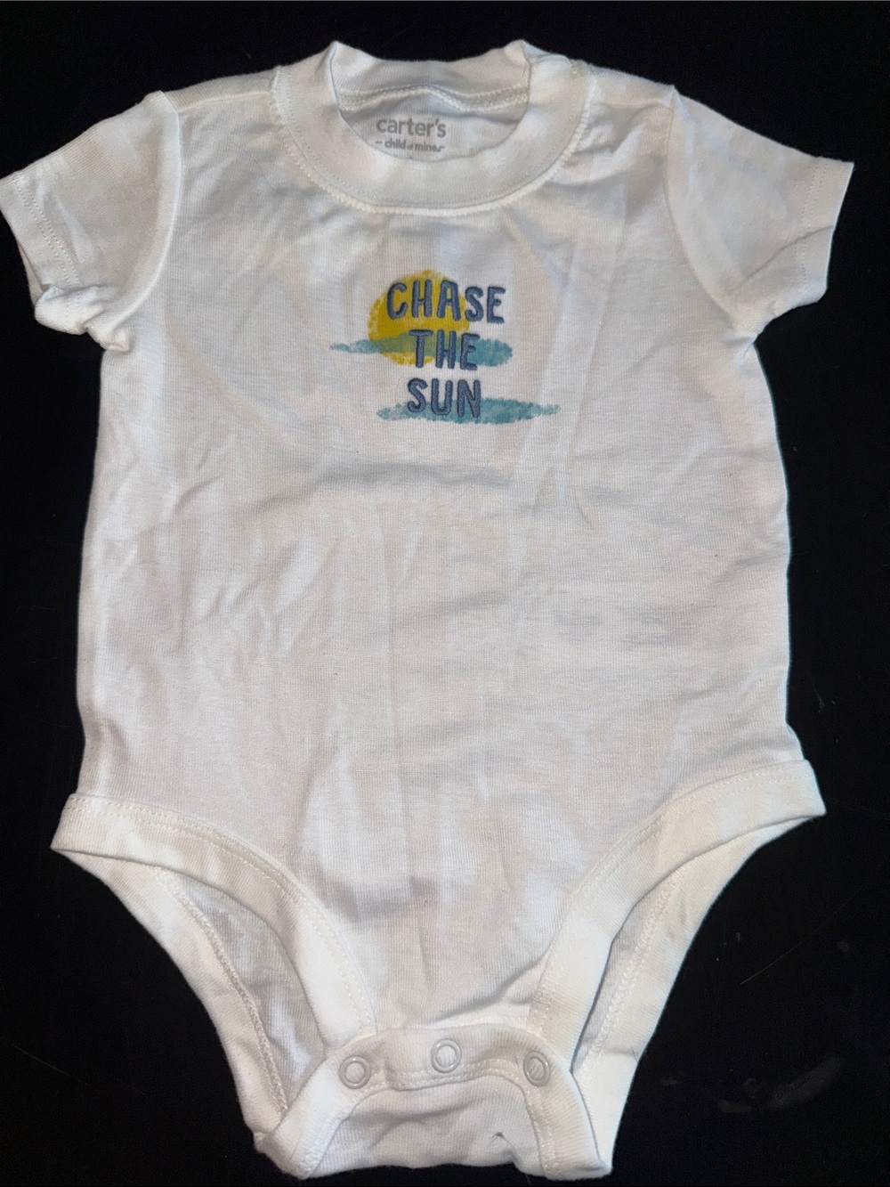Carter's White One-Piece Bodysuit with Blue and Yellow Graphic